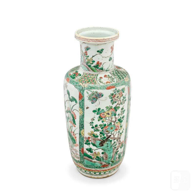 清 五彩花卉紋棒槌瓶  CHINA, QING DYNASTY (1644-1911) - 图5